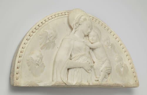 Lunette, waarin Maria met kind tussen cherubs