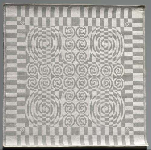 Vingerdoek van linnen met spiraalmotief