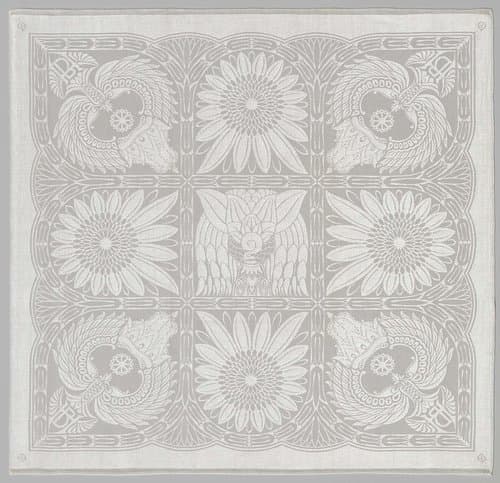 Servet met dessin van garoeda's, geweven voor de prins Mangkoe Nagoro VII van Soerakarta.