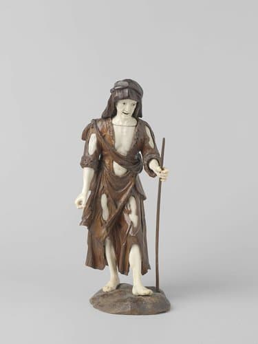 Bedelende figuur met twee stokken