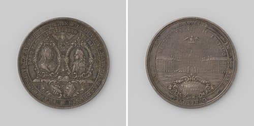 Vrede van Rastatt, penning ter ere van Francisca Sybilla, prinses-weduwe van Baden-Baden en Lodewijk Georg, markgraaf van Baden-Baden