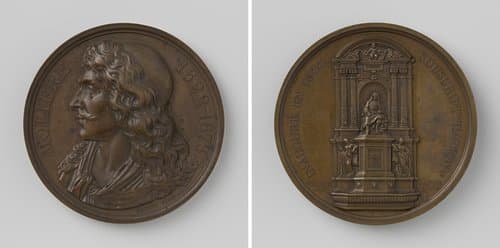 Oprichting van een standbeeld voor Moliere, door Louis Visconti