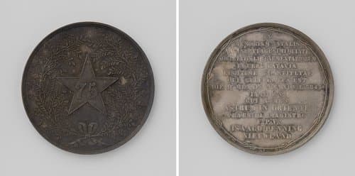 Vijfenzeventigjarig herdenking van de invoering van de vrijmetselarij te Batavia, gevierd door de loge "De ster in het Oosten"