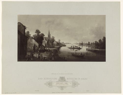 Fotoreproductie van schilderij Dorpsgezicht door Joost Cornelisz. Droochsloot