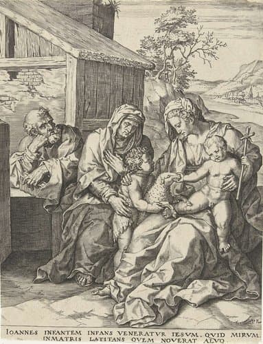 Heilige Familie met Elisabet en Johannes de Doper