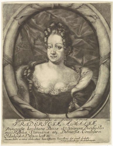 Portret van Frederikke Amalia