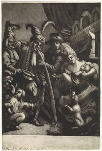 Dwaas gezelschap in een vertrek