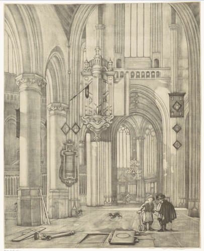 Interieur van een protestantse gotische kerk