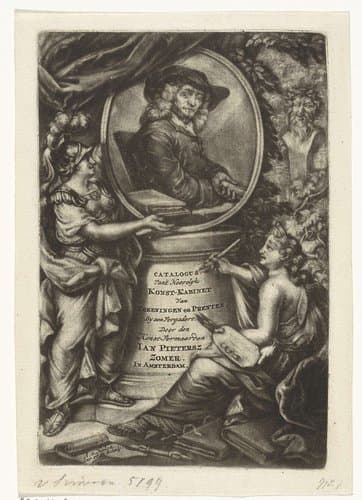 Titelpagina voor Jan Pietersz Zomers' "Catalogus van een uytstekend heerlyk cabinet van teekeningen, en schoone drukken van prenten" 1720
