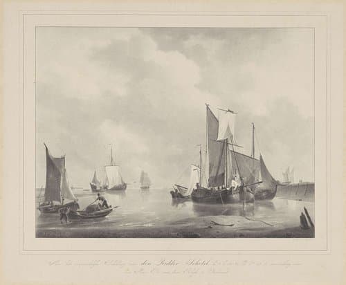 Zeegezicht met zeilschepen