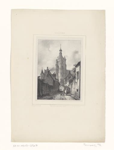 Stadsgezicht met kerk