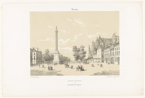 Zicht op de Place Maréchal-Foch en de Cours Saint-Pierre in Nantes