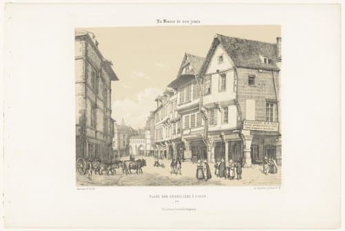 Zicht op de Place des Cordeliers in Dinan