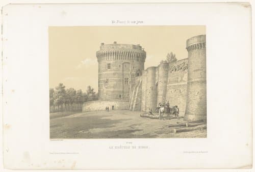 Zicht op een van de torens van het kasteel van Dinan