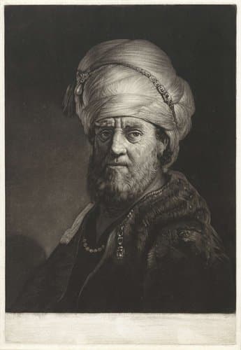 Portretbuste van een man met een tulband