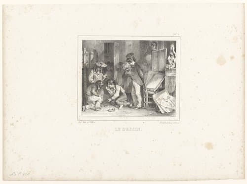 Kinderen knikkeren in een tekenlokaal