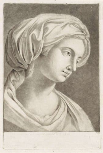 Buste van een vrouw met een hoofddoek