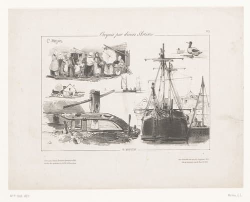 Verschillende schetsen over het schippersleven