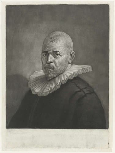 Portret van een man met een geplooide kraag