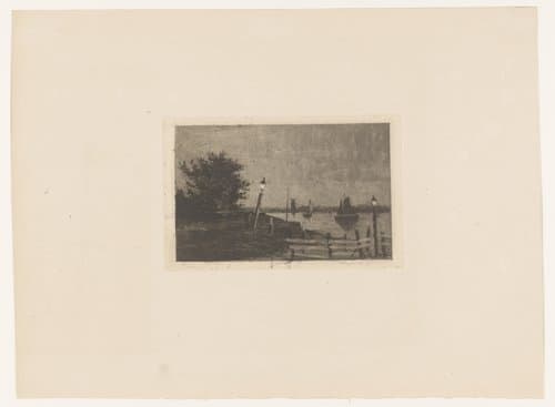 Nachtgezicht op een rivier