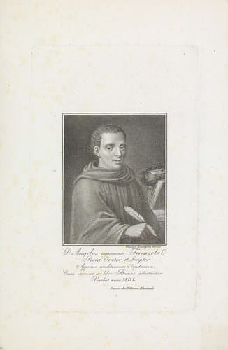 Portret van dichter en schrijver D. Angelus met schrijfveer