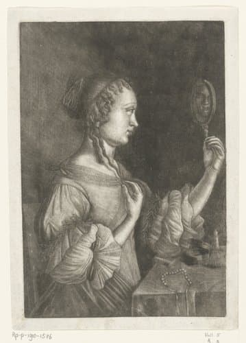 Meisje met spiegel in de hand