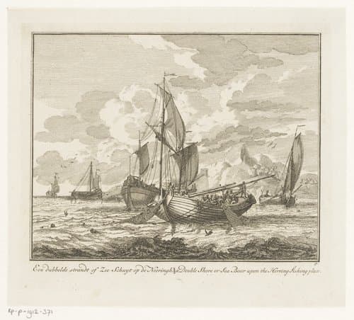 Dubbele zeeschuit op de nering