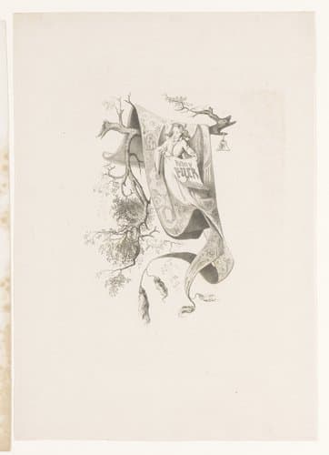 Tak met een vaandel met daarop een engel met banier