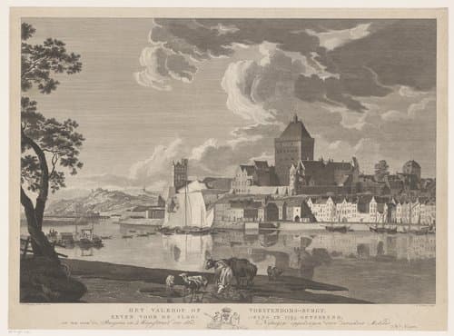 Het Valkhof of Vorstendoms-burgt, eeven voor de slooping in 1795 geteekend