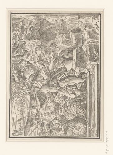 Mozes watert de schapen van de dochters van Jetro