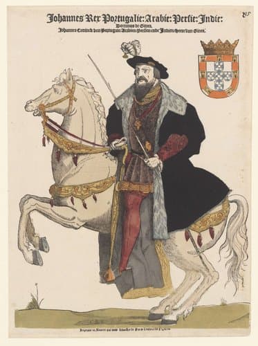 Portret van Johannes III van Portugal te paard