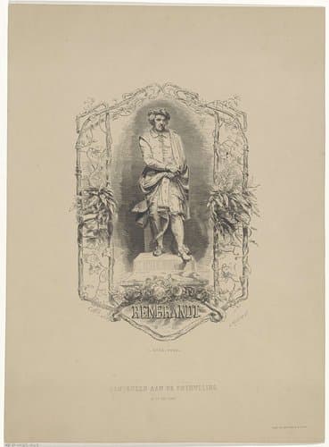 Standbeeld van Rembrandt Harmensz. van Rijn op het Rembrandtplein te Amsterdam