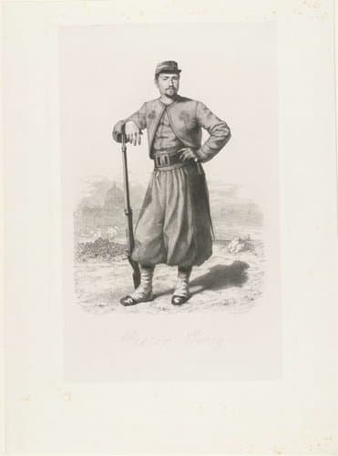 Portret van Pieter Janszoon Jong als pauselijk zouaaf