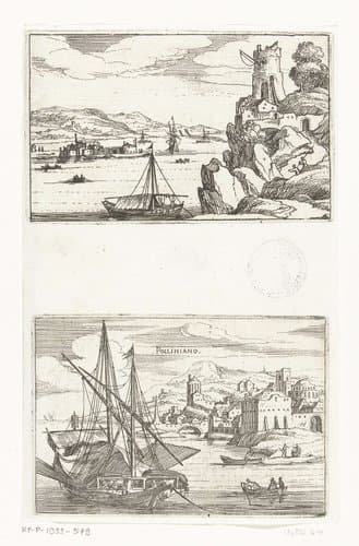 Toren aan de kust en Gezicht op Polignano a Mare