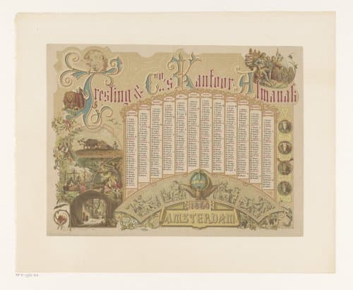 Kantoorkalender met voorstellingen