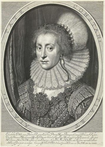 Portret van Elisabeth Stuart, keurvorstin van de Palts, koningin van Bohemen