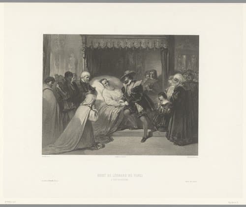 Leonardo da Vinci op zijn doodsbed in Fontainebleau