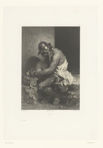 Gewonde soldaat verbindt zijn voet