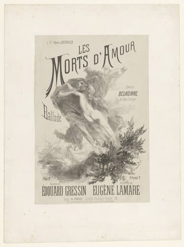 Liedblad met twee geliefden die elkaar omhelzen