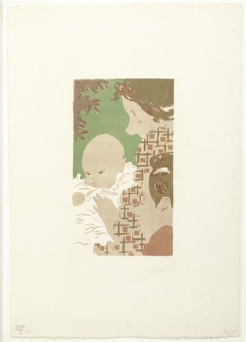 Andrée Terasse met zoontje Jean en broer Pierre Bonnard