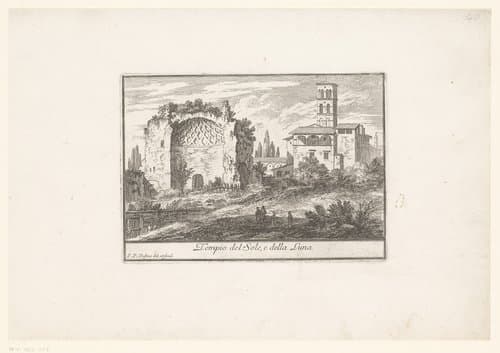 Zicht op de Tempel van de Zon en de Maan in Rome