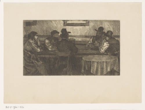 Kaartspelers aan tafel