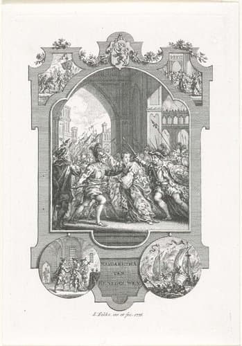 Margaretha van Beieren ingesloten door krijgslieden