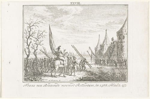 Frans van Brederode veroverd Rotterdam, in 1488
