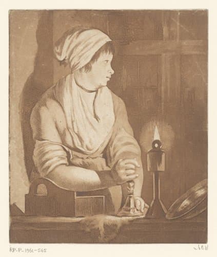 Vrouw bij kaarslicht