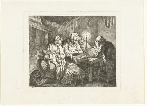 Een familie aan tafel