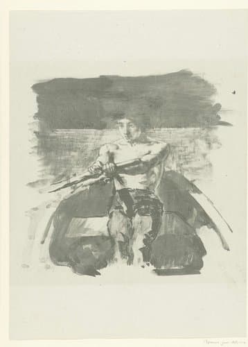 Jongen roeit in roeiboot