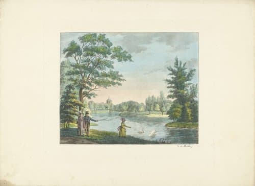 Wandelaars in een park