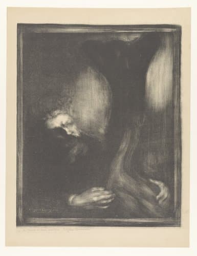 Portret van Rodin met een sculptuur