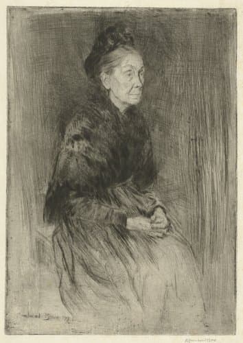 Mrs. Drummond, in a shawl, to the right